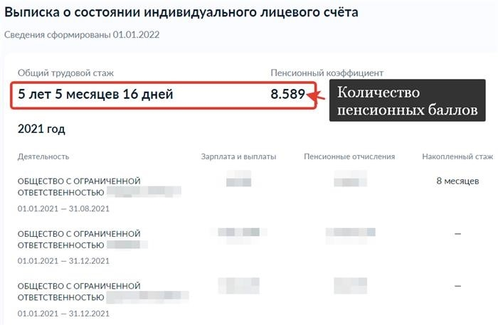 Как узнать количество пенсионных баллов через Госуслуги