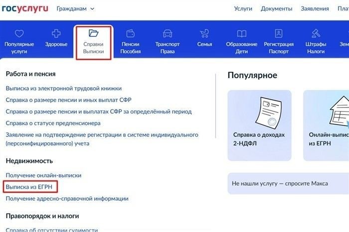 Как оплатить государственную пошлину за выписку из ЕГРН через портал Госуслуг