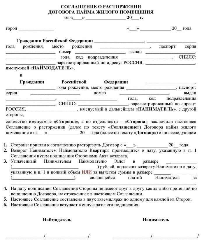 Как правильно составить письмо о расторжении договора аренды