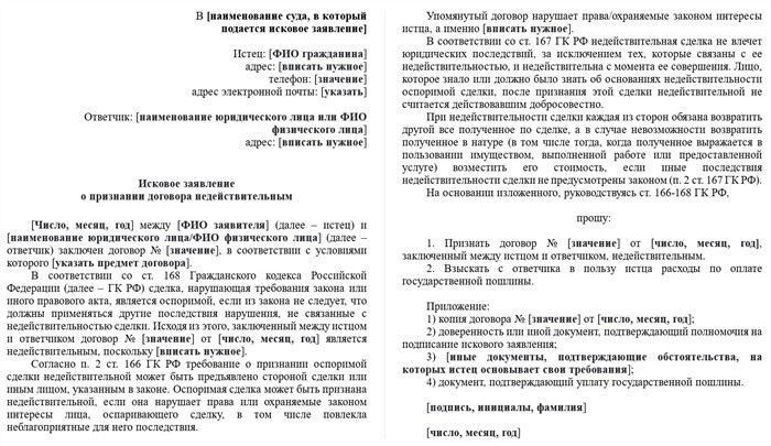 Определение оснований для признания договоров недействительными