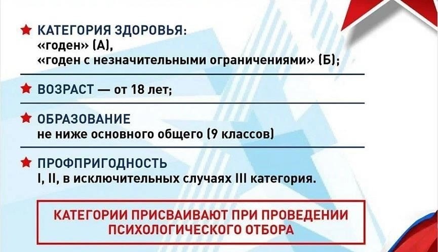 Критерии годности для поступления на военную службу по контракту в России включают в себя различные физические, психические и юридические требования. Ниже приведен список ключевых факторов, которые следует учитывать перед поступлением на службу: