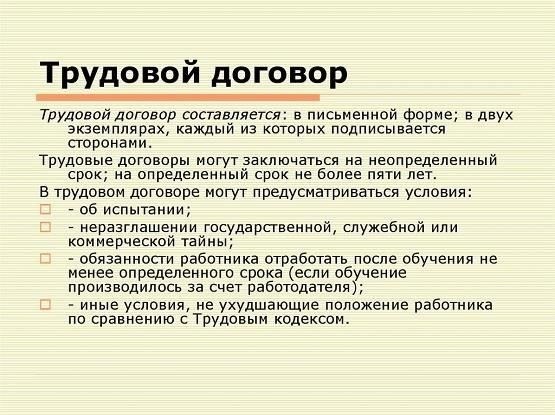 Обзор статьи 65: Основные положения трудового договора